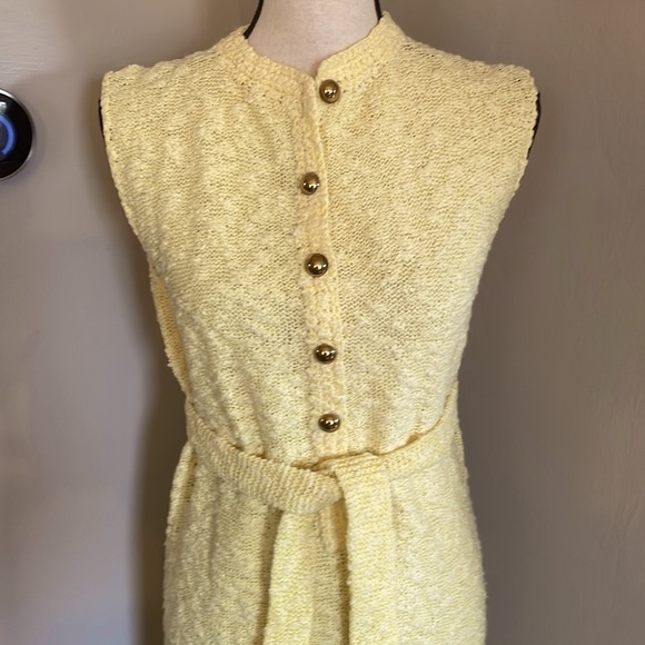 Super RARE one of a kind 1960s St John Knits Canary Yellow Knit Vintage60s Dress - Picture 2 of 9